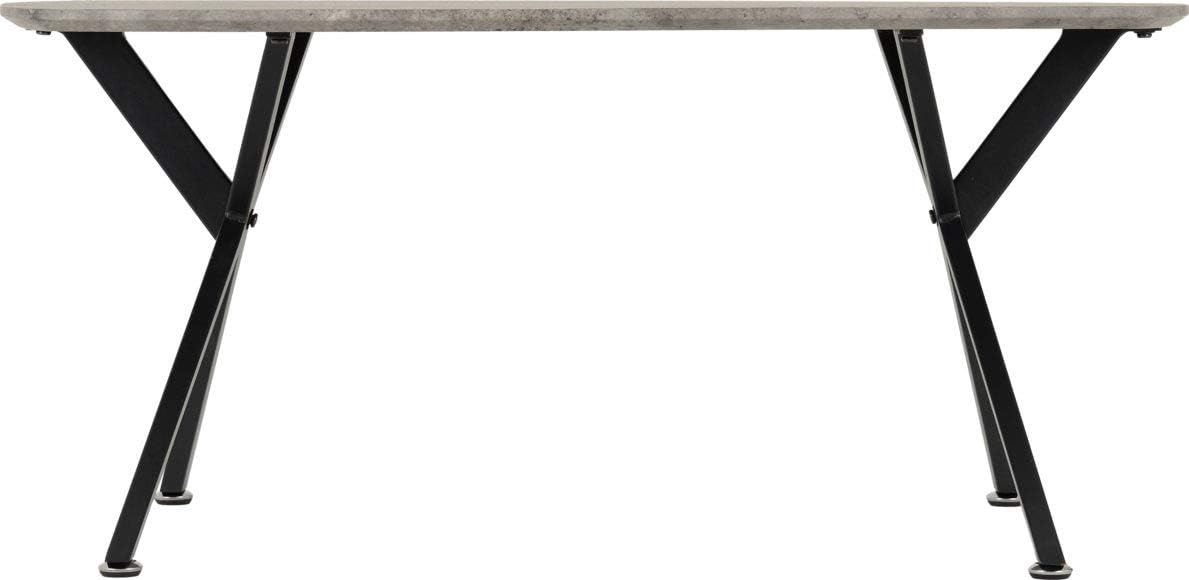 Seconique Athens Rectangular Dining Table in Concrete Effect, Concrete Effect/Black, W 140cm x D 80cm x H 75cm - Image 3