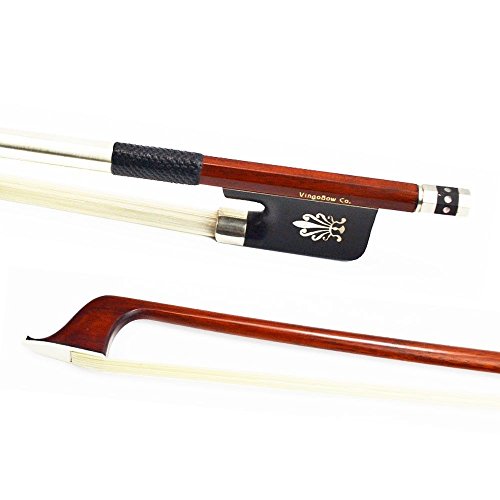 VingoBow 4/4 Size Pure Silver Mounted Pernambuco Cello Bow For Concetro Level! Well Balanced Warm Tone and Nice Flexibility, Art No.860C