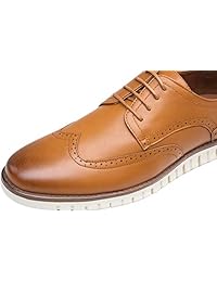 VOSTEY Zapatos de vestir Oxford para hombre, informales, de negocios, con cordones