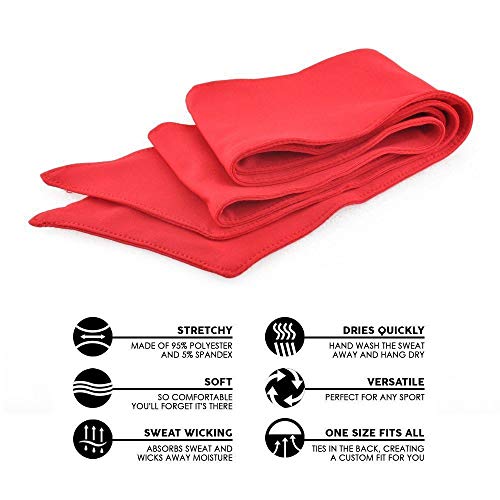 JTEEY Head Tie Sports Athletic Headband for Women and Men - Non Slip Hair Band Sweatband Ideal for Running, Workout, Tennis, Volleyball & Performance Stretch & Moisture Wicking