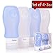 Large Travel Bottles Leak Proof- 3 oz Set of 4 TSA Approved For Carry on Luggage Squeezable & Refillable Silicone with Bag-Travel Size Accessories Containers Tubes BPA Free For All Liquid Toiletries by Bath & Relax