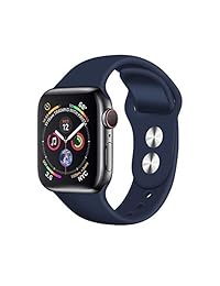 Compatible con Apple Watch 1.732 in 1.575 in 1.654 in 1.496 in Sport Band, Forbor M L negro suave correa de silicona de repuesto para iWatch Series 4 3 2 1