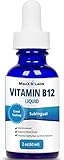 Vitamin B12 Liquid ★ Vegan Vitamin B12 Sublingual Drops ★ Best B for Adults or Kids to Instantly Boost Energy Levels & Speed Up Metabolism from Methylcobalamin - No GMO's - 60 Day Supply