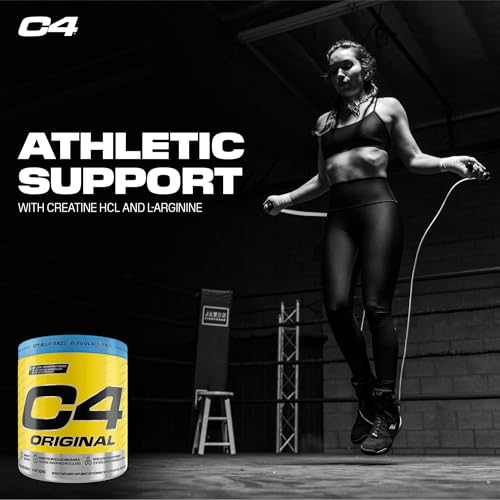 Cellucor C4 Original Pre Workout Powder - Sugar Free Preworkout Energy for Men & Women - 150mg Caffeine, Beta Alanine, Creatine - Icy Blue Razz, 60 Servings