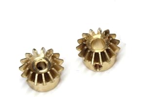 KUSTAT Pinion Gear 2PCS 0.8M 15T Bevel Pinion Gear 1:1 Bevel Gear 3mm 4mm 5mm 6mm 6.35mm Bore Hole 0.8 Module 15 Teeth Brass Bevel Gear M3 Screw bore Shaft (Color : 0.8M 15T, Size : 4mm Brass)
