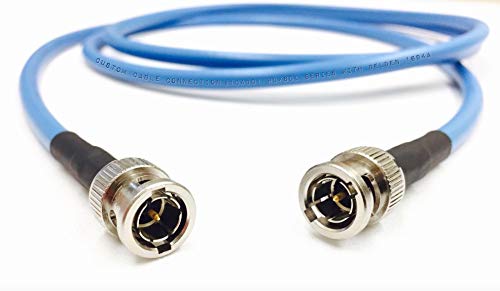 Custom Cable Connection 2 Foot Belden 1694A 6G HD-SDI RG6 BNC Cable (75 Ohm) Blue Jacket