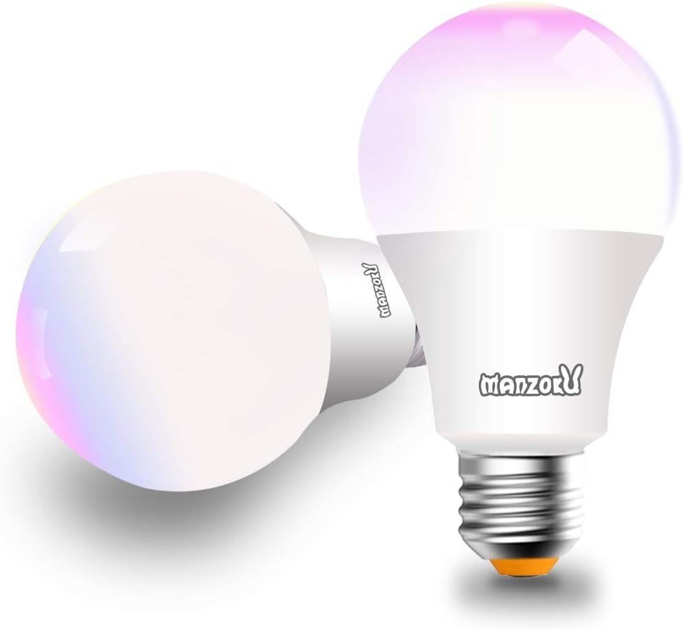 Smart Bulb Led Light Bulb 100 Watt Equivalent WiFi A19 Dimmable Color Changing RGB Bulbs 10W E26/27 Medium Screw Base No Hub Required Light Bulbs Compatible with Alexa and Google Home - 2 Pack