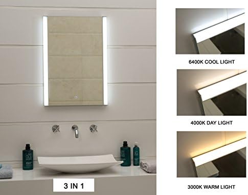 24X31.5 Inch Super Bright LED Light Changeable Bathroom Mirror With Touch Switch (GS100T-24315)