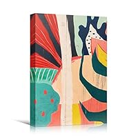Canvas Wall Art Painted Designs Abstract Colorful Contemporary Hallway Mixed Media Multicolor Patterns - 12x18 inches