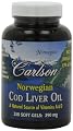 Carlson Labs Cod Liver Oil, 390 Mg , 250 Softgels (Pack of 3)