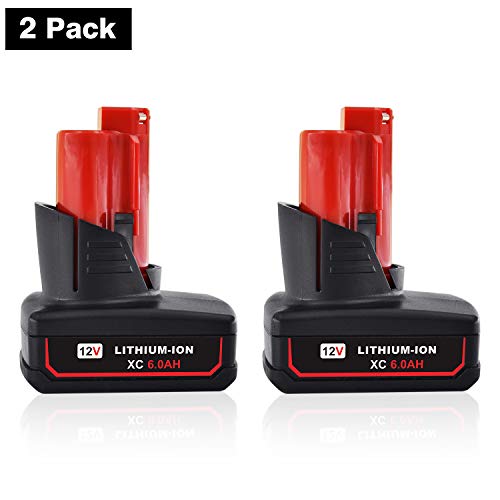 2 Pack 9.0Ah M12 Battery Replacement For Milwaukee 48-11-2440 Tools - High Capacity Lithium Ion With LED Indicator