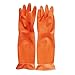 1 Pair Due Reusable Long Kitchen Household Cleaning Dishwashing Glove House Hold Rubber Latex Gloves,Orange,L