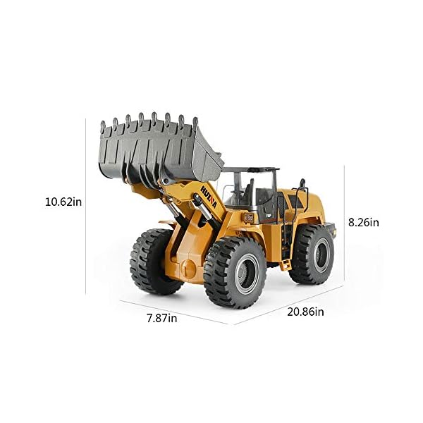 Hging RC LKW-Legierungsschaufel Loader Traktor 2.4G Funksteuerung 4 Rad Bulldozer 4WD Frontlader Baufahrzeug… – Bild 7