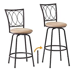 VECELO Barstools, Adjustable Counter Stools, Steel