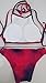 Vintagerose Push Up Swimsuit Tie Dye Swimwear Pin Up Padded Bikini Sets, Red, Small