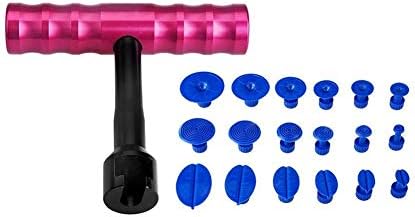 czos88 Dent Puller Slide Reverse Paintless Tools Kit Dent Removal Repair Sucking Tabs T-shape Puller Repairing(Pink)
