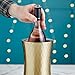 VonShef Gold Wine Chiller Bottle Cooler, Etched Brushed Gold, Stainless Steel, Double Walled, Stemless Holder