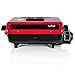 Nutrichef Electric Fish Grill Indoor Cooking - Small Outdoor Backyard BBQ For Fish Steak Meat Skewer & Seafoods - High Griddle Heat Searing Removable Countertop & Washable Cover Cook Tray Red (PKFG14)
