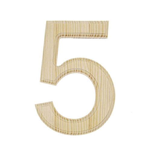 6" Blank Unfinished Wooden Number 5 (Five)