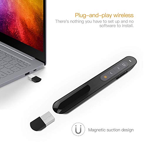 Wireless Presenter, TBBSC Presentation Remote,RF 2.4GHz Powerpoint Clicker Presentation Remote Control Pen (Black)