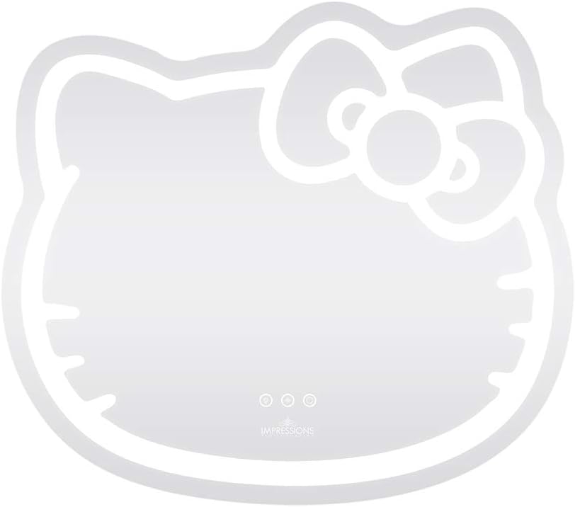 Impressions Hello Kitty Wall Mirror with WiFi, Smart Makeup Vanity Mirror with App Controller and Dimming LED Light