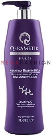Qerametik Professional Shampoo Keratin Biomimetica for Damaged and Weak Hair 1L/33.8fl.oz Salt & Parabens Free