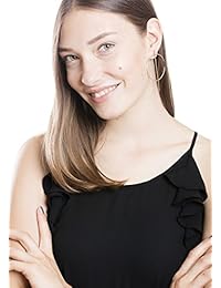 Pendientes de aro en color dorado, diseño geométrico sin níquel