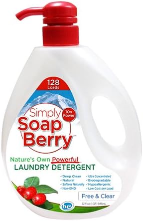 Simply Soapberry Laundry Detergent, Free and Clear, 32 Ounce