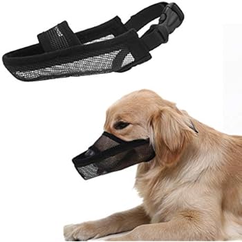 Crazy Felix Nylon Dog Muzzle for Small Medium Large Dogs, Air Mesh Breathable and Drinkable Pet Muzzle for Anti-Biting Anti-Barking Licking (M, Black)
