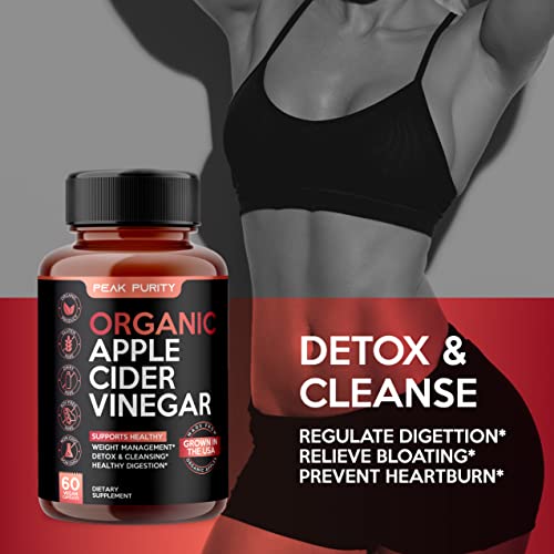 100 Organic Raw Apple Cider Vinegar Capsules Natural Detox Gut Cleanse & Healthy Digestion