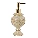 Creative Scents Shannon Hand Soap Dispenser for Bathroom - Decorative Beige and Gold Countertop Modern Lotion Dispenser with Durable Metal Lotion Pump - Elegant Bathroom Decor