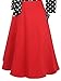 oxiuly Women's Vintage Bow Tie V-Neck Pockets Casual Work Party Cocktail Swing A-line Dresses OX278