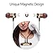 in-Ear Metal Wired Headphones with Volume Control，Gold Metal Magnetic Headset with Mic Heave Bass Stereo Noise Isolating Wired Earphones for Samgung iPhone with 3.5MM Jack (Gold) Potronic