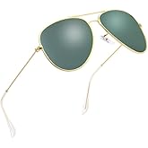 ENSARJOE Classic Aviator Flat Lens Sunglasses For Women And Men Metal Frame