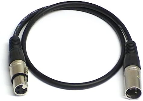 0.5m Balanced XLR Patch Lead Cable, XLR Male to Female - Black