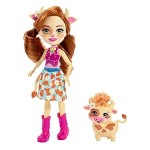 Enchantimals Cailey Cow y Curdle, muñeca con mascota (Mattel FXM77)