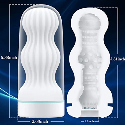 Male Masturbator Cup with Vacuum Suction, 3D Pocket Pussy Stroker with Realistic Inside Textures for Men Masturbation, Allovers Portable Masturbation Cup Adult Sex Toys with Lubricant Pipe
