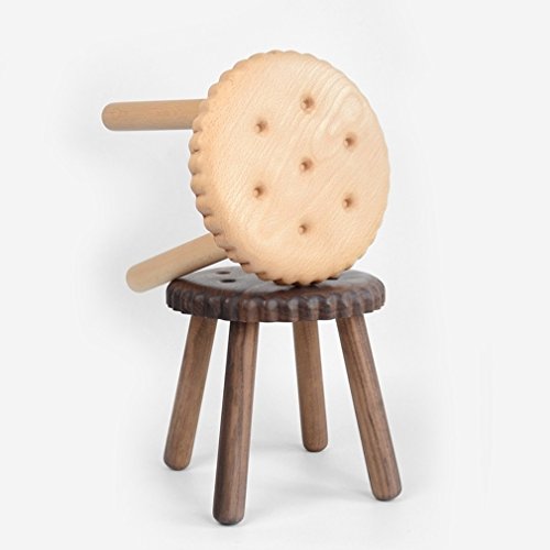 image for LQQFF Children's Small Bench, Solid Wood Biscuit Stool Creative Cartoo