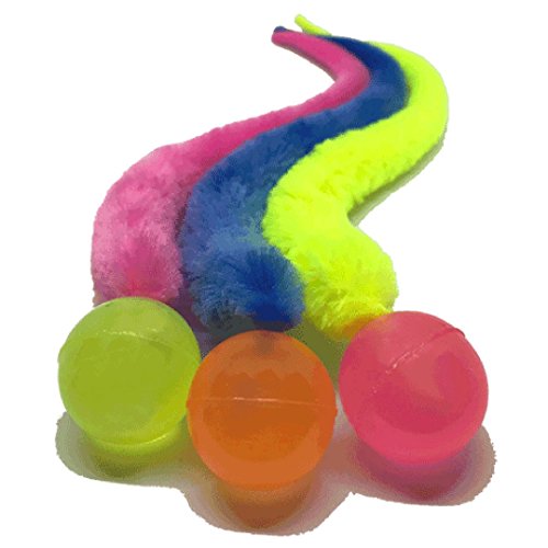 Dezi & Roo Wiggly Glow-in-The-Dark Bouncy Ball Cat Toy