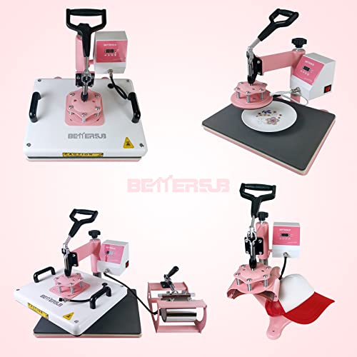 BetterSub Heat Press 12‘’ x15‘’ Combo 5 in 1 Heat Press Machine for TShirt Mug Hat Plate Cap