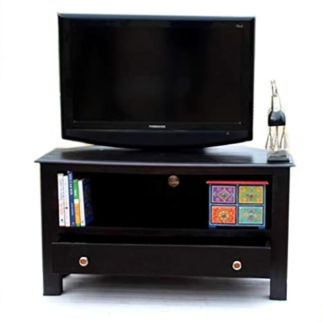 MODISH Perfect Homes TV Unit D Cabinet Black Colour Imperial Solid Wood Furniture