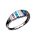 Haluoo Opal Ring for Women, Multicolor Rainbow Fire Opal Engagement Ring Silver Plated Lucky in Love Stone Gemstone Anniversary Ring Wedding Band Gift, Size 5-12 (9, Multicolor)thumb 1