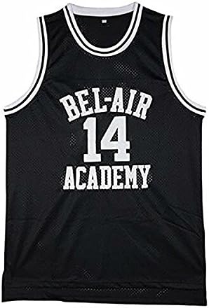TUEIKGU Men's Smith #14 Bel Air Academy Basketball Jersey S-XXL Black (Small)