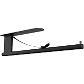 Paper Towel Holder Under Cabinet Wall Mounted, One-Hand Tear, Black | Paper Towel Holder with Tension Arm, Self-Adhesive or Drill, Stainless Steel Paper Towel Rack, Papertowel Holder for Kitchen
