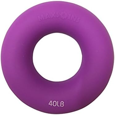MAXSOINS Hand Grip Strengthener Exercise Rings - Quickly Increase Your Hand Finger Wrist Forearm Grip Strength - Perfect Hand &amp; Forearm Workout for Athletes Musicians &amp; Stress Relief,40LB,Purple