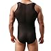 YiZYiF Men's Sheer Soft Jockstrap Leotard Freestyle Wrestling Singlet Bodysuit Black Medium