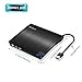 External CD Drive, Rodzon USB 3.0 CD/DVD +/-RW Drive, Compact DVD CD ROM Writer/Rewriter/Burner, High Speed 5Gbps for Macbook/Laptop/Desktop/Tablet/Chromebook Windows 7/8.1/10 and Linux OS-Slim Black