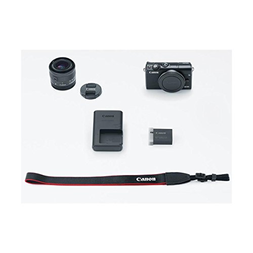 Canon-EOS-M100-Mirrorless-Camera-with-EF-M-15-45mm-f35-63-IS-STM-Lens-Black-Bundle-With-32GB-SDHC-Card-Camera-Case-49mm-Filter-kit-Spare-Battery-Tripod-Software-Package-And-More