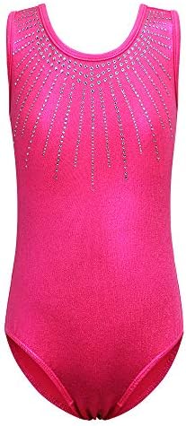 ZNYUNE Girls One Piece Blue Gradient Color Sparkle Leotard Dancing Ballet Gymnastics Athletic Leotards for Little Girl