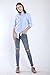 Seeksmile Women's Cotton Long Sleeve Button Down Shirt (Large, Blue)